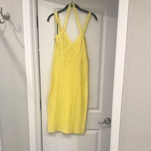 BEBE YELLOW BANDAGE DRESS MEDIUM NEW